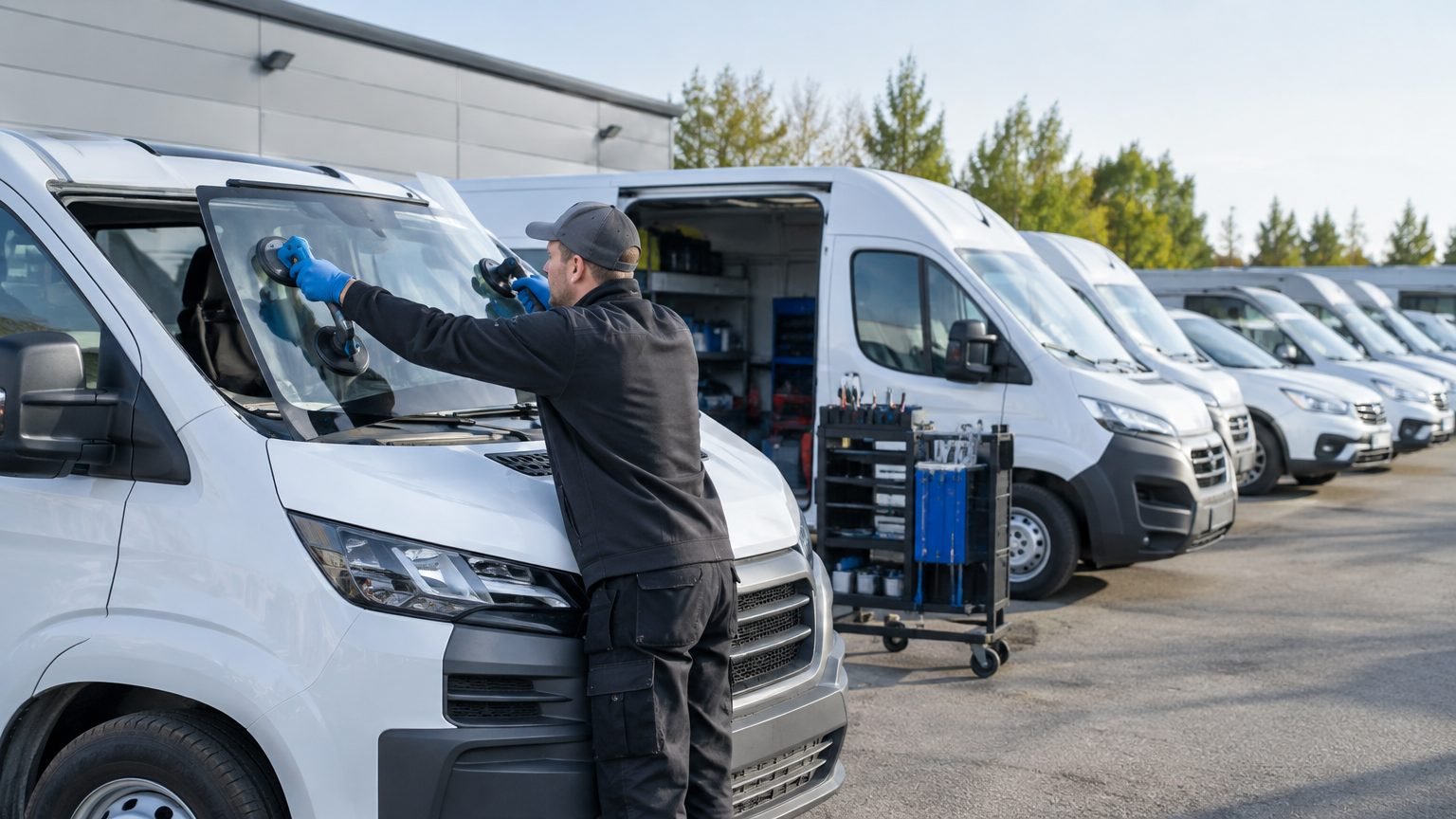 Remplacement de pare-brise sur une flotte de camionnettes